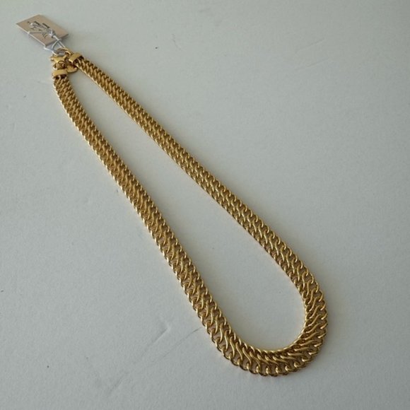 Mia Fiore 18 in long Dyadema necklace 18K gold plated bronze Italy - Picture 9 of 13